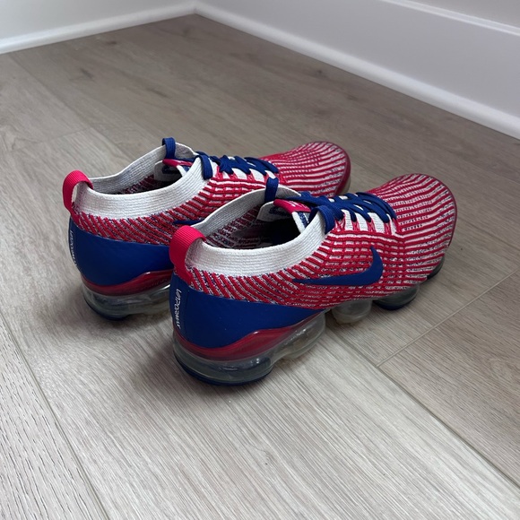 Nike Air Vapormax Flyknit 3 USA Red White Blue Mens Size 9 Rare CW5585-100 - Picture 4 of 12